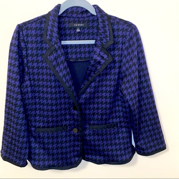 Sandro Studio Houndstooth Designer Blazer Medium